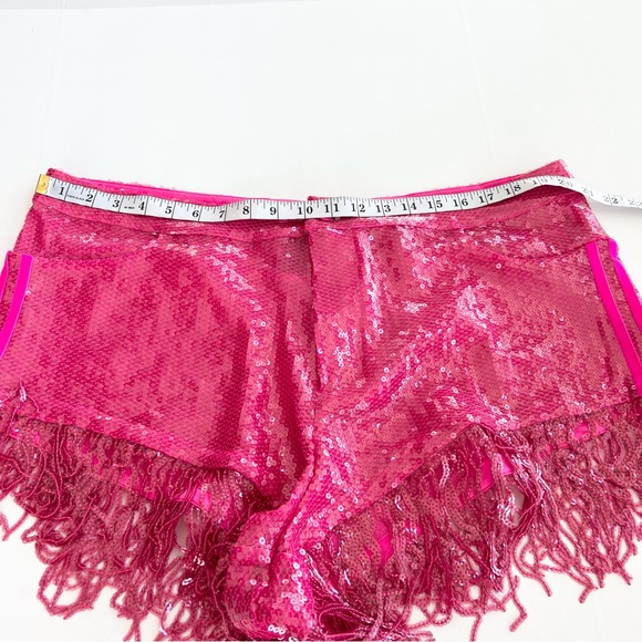 NEW adidas x Ivy Park Sequin Shorts with Fringe Pink SIZE 1X - Picture 6 of 10